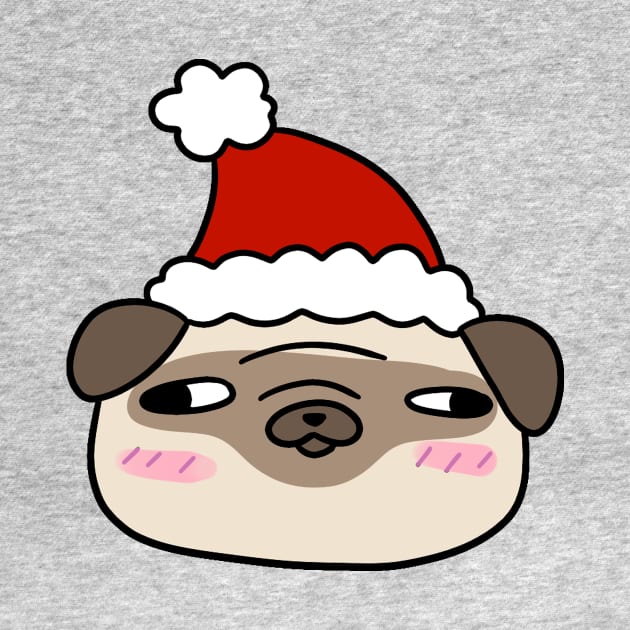 Santa Hat Pug Face by saradaboru